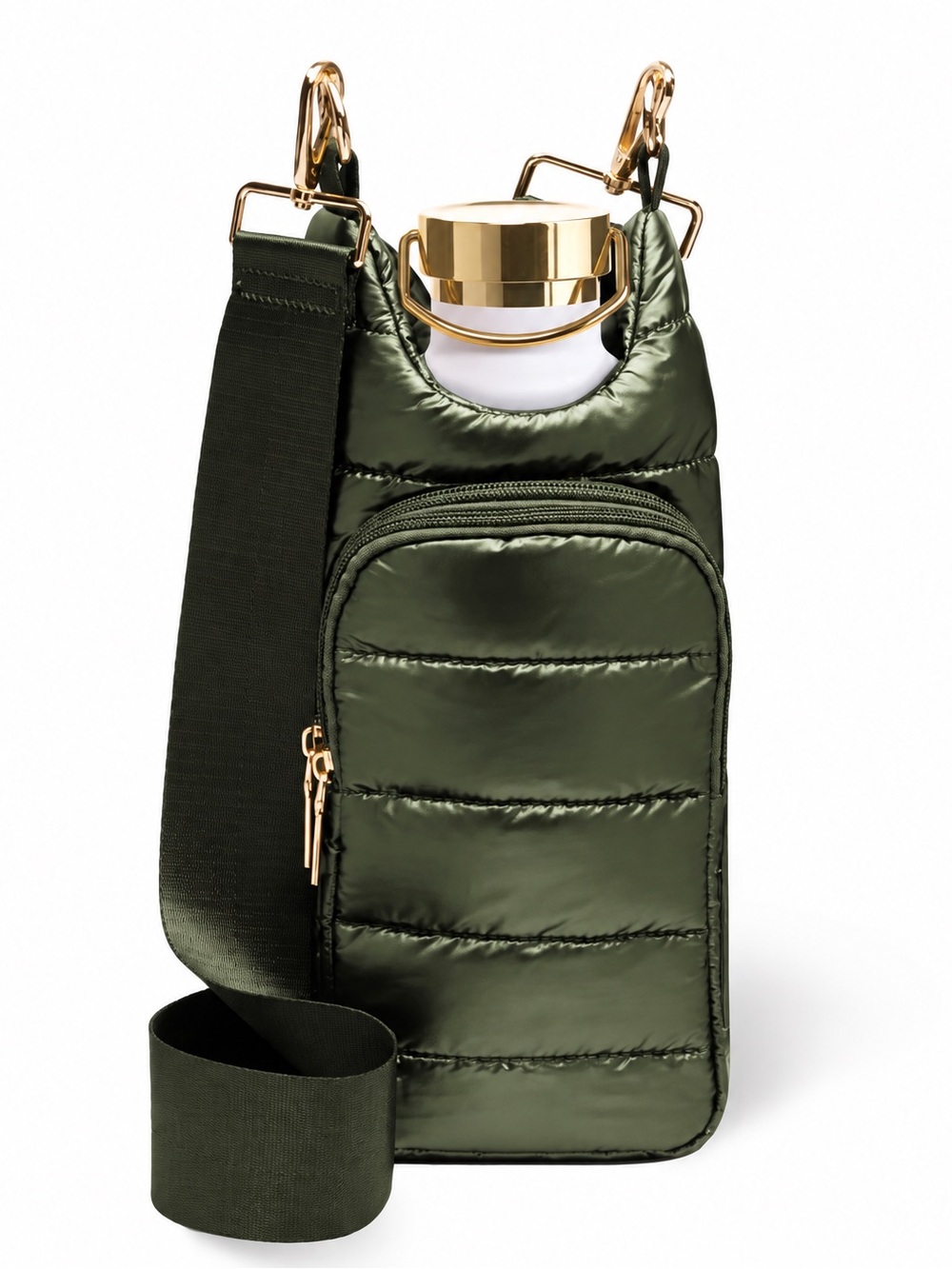 WanderFull Quilted Army Green Crossbody Hydro Bag